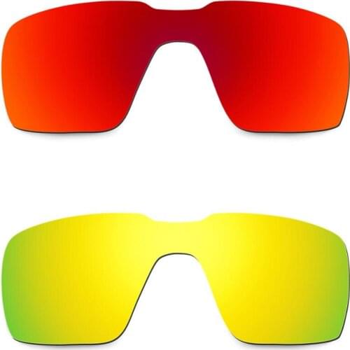 HKUCO For Probation Sunglasses Replacement Polarized Lenses 2 Pairs - Red & Gold