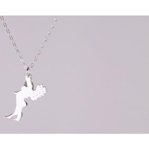 UM US JEWELRY 925 Sterling Tourmaline Gemstone Angel Pattern Ghost Pendant