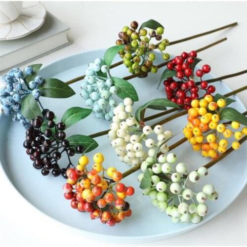 5Pcs Artificial Berry DIY Decor Berry Fake Berry For Home Christmas Decor DIY Flower Arrangement Accessories Simulation Berries