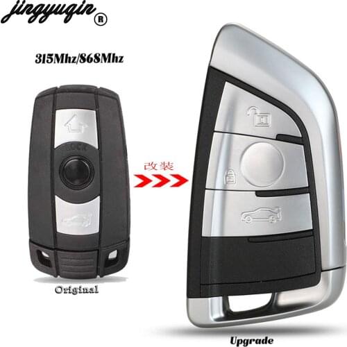 Jingyuqin Modified Car Smart Remote Key 3 Button 315MHz/868MHz For BMW 1/3/5/7 Series CAS3 X5 X6 Z4
