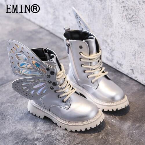 Girls Butterfly Short Boots DetacHable Style 2021 Summer New Fashion Trend All-Match Childrens Favorite