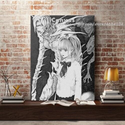 Misa Amane and Rem Death Note Anime Canvas Home Decor Prints Dorm Living Room Bedroom Painting Wall Art Decoration Poster