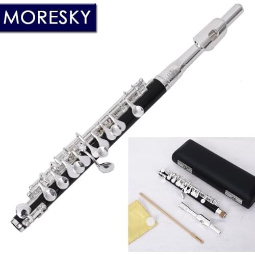 MORESKY Piccolo C Key Cupronickel Half-size Flute Silver Plated Body Material ABS resin