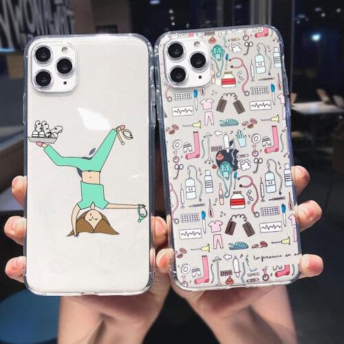 Spain Cartoon Medicine Doctor Nurse Soft silicone Phone Case For iphone 12 Pro Max 6S 7 8 Plus SE 2020 X XR XS Max Cartoon Cover