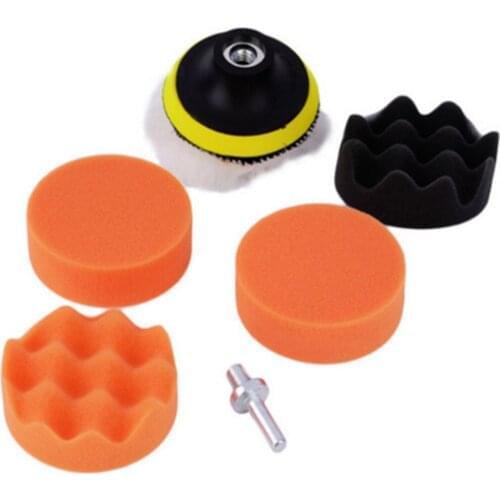 Car beauty waxing polishing tool 7 piece waxed polished sponge pad set polishing pad sponge wheel car polishing tools 3 inch