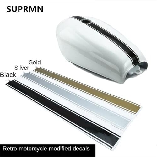 Retro motorcycle modification cafe racer coffee rider fuel tank mud board stickers decals vertical strips film