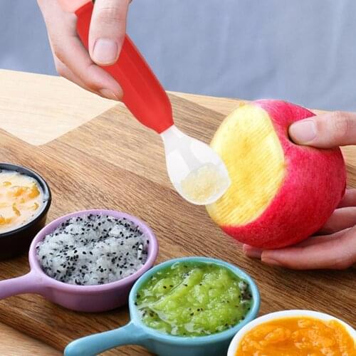 Ultralight Anti-rust Kids Food Scraper Spoon Ceramic Scraping Spoon Long Handle for Ice Cream