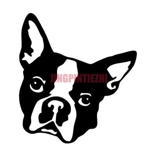 Car Stickers Vinyl Motorcycle Decal Decoration Laptop Boston Terrier Head Decal Sticker High Quality