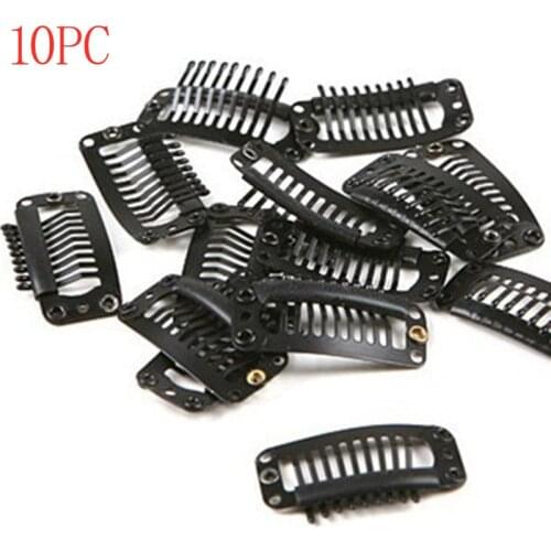 9-teeth Hair Extension Clips for Hair Extension Wig Weft 32mm Wig PP Hairpin 9 Teeth Large Clips Styling Tools Free Shipping