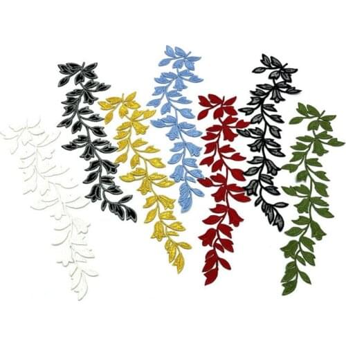 1Pc Leaf Patch Wedding Dress Patches Embroidery Flower Lace Fabric Sewing Applique Iron On Clothes Sticker Accessories
