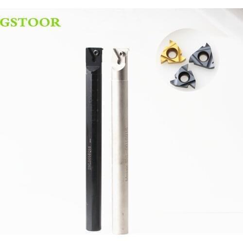 10PCS 16ER 16IR BSPT UN Threading Carbide Inserts +1PC SNR0016Q16 SNL0016Q16 Threading Turning Tool Sets Lathe Cutter Arbor