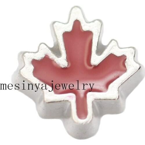 10pcs maple leaf floating charms for glass locket Min amount $15 per order mixed items,FC-284