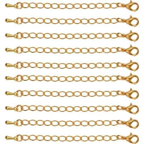 10 Pieces 70 Mm Jewelry Findings 70 mm Extension Chain for Necklaces Bracelet Extension Chains