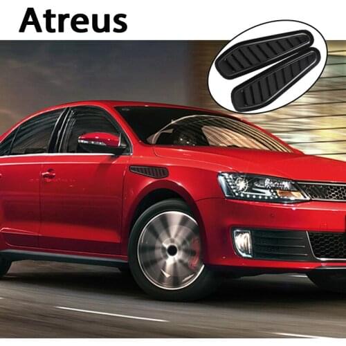 Atreus 2X Car hood fender side decorative carbon fiber aluminum stickers For BMW e46 e39 e36 Audi a4 b6 a3 a6 c5 Renault duster