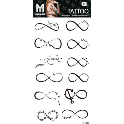 3pc/Lot New Arabic Love Tattoo Stickers Female Sexy Personality Fashion Cool Body Art Fake Tattoo Big Flower Arm Tattoo Stickers