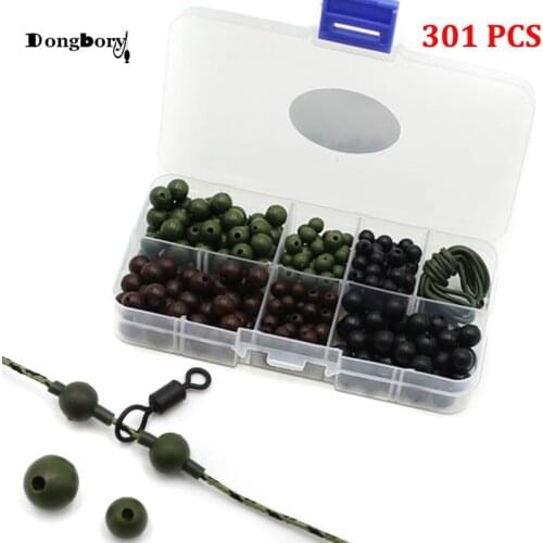 301PCS Carp Fishing Set Tackle Box Kit Combo Helicopter Rig Making Accessories Rubber Shock Beads Chod Rig Beads Rig Tube Tackle