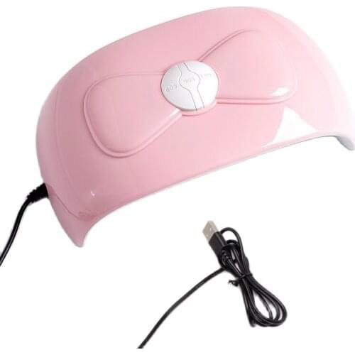 36w Mini Bow Design Nail Dryer Nail Art Design Salon DIY at Home 60/90/120s USB 18 LED 3 Gear Timing UV Led Pink Nail Lamp #LD