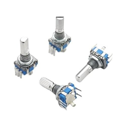 5PCS/LOT 20 Position 360 Degree Rotary Encoder EC11 w Push Button 5Pin Handle Long 15MM With A Built In Push Button Switch