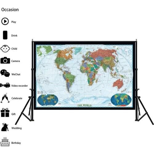 59x88 Inch The World Map Posters and Prints Wall Art Pictures on canvas Paintings for office Home Decor