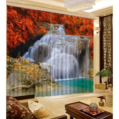 Auturn cutains waterfall curtain 3D Blackout Curtains For Living room Bedding room