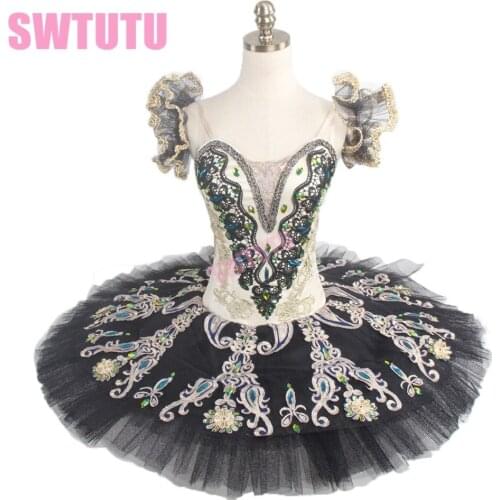 Free shipping!women gold black professional ballet tutus ballet stage classical ballet tutu for girls pancake tutuBT9094