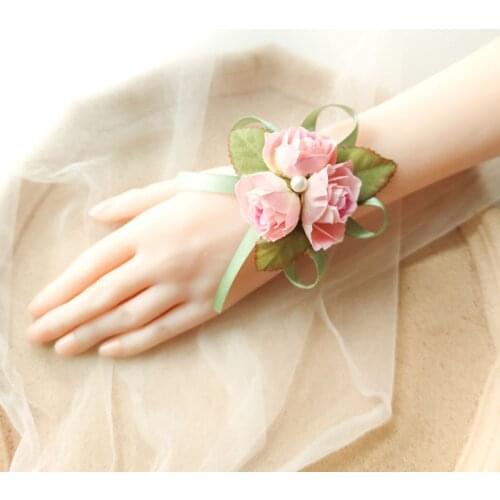 Bridesmaid Bracelet Fleur Wrist Corsage for the Wedding Accessories Bride Mariage Hand Flowers Sister Girl Party Prom Decoration