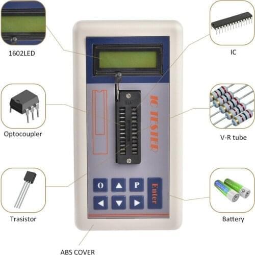 Digital IC Tester Transistor Tester Detect ntegrated Circuit IC Tester Meter MOS PNP 74ch 74ls CD4000 HEF400 4500 amplifiers
