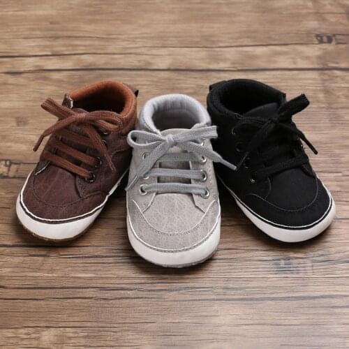 Baby Shoes Newborn Boys First Walkers Kids Toddlers PU Sneakers 0-18 Months