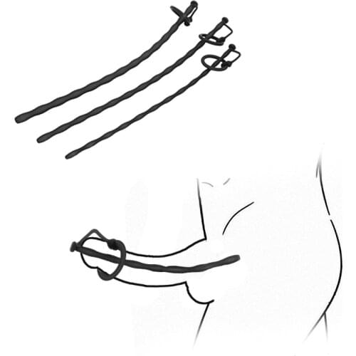 Erotic Long Silicone Penis Urethral Plug Beads Dilator Sex Toys For Men Soft Catheter Masturbators Tube Adult Games Sex Product