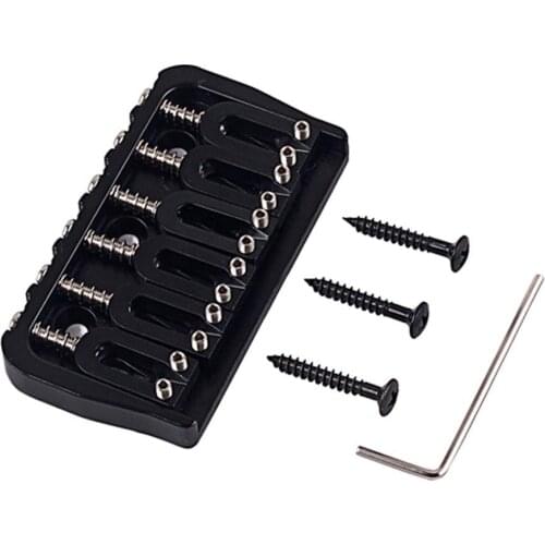 GA890 Durable Portable 6 Strings Saddle Black Bridge Electric Guitar Accessories Saddle Black Bridge Electric Guitar Accessories