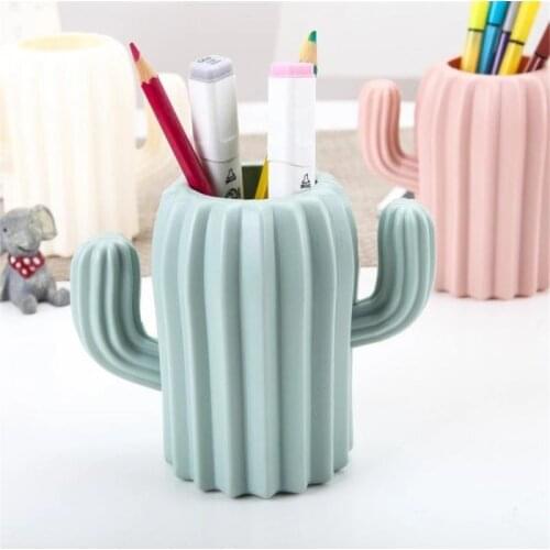 Personality Simple Pen Basket Vase Cactus Multifunctional Storage Decorat Desk Learning Stationery Storage Box Geometric Create