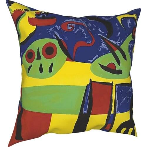 Joan Miro Dog Pillow Case Decoration Art Painting Artist Cushions Throw Pillow for Sofa Polyester Double-sided Printing Vintage