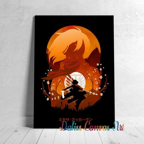 Canvas Anime Mikasa Ackerman AOT Pictures Home Manga Decoration Paintings Poster HD Prints Wall Art Modular Living Room Framed