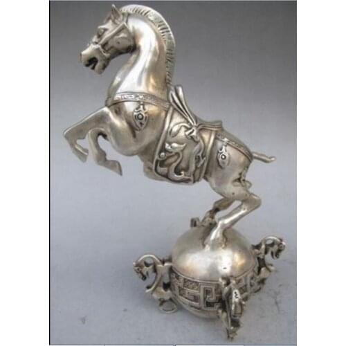 Chinese Silver Bronze Statue - Horse