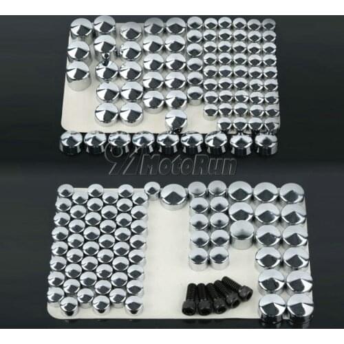 A Set Chrome/Black Bolts Toppers Cap Cover For Harley Davidson FLT FLH Road King Electra Glide Street Glide Touring 1999-2015