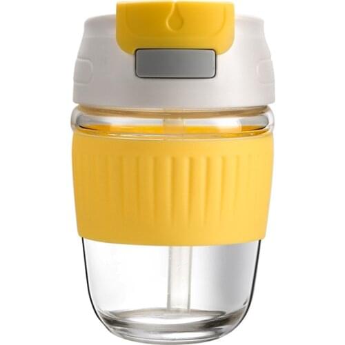 350ml 500ml Reusable Eco Friendly Travel Coffee Cups Glass Mug New Design Water Bottle With Straw