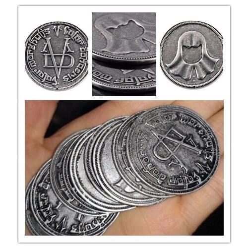 Coin Valar Morghulis High Valyrian Cosplay Metal Coin Faceless Man Iron Coins Prop