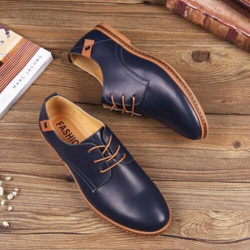 Sneakers men shoes 2020 new fashion solid PU leather man shoes business lace-up mans footwear lace-up casual shoes men sneakers
