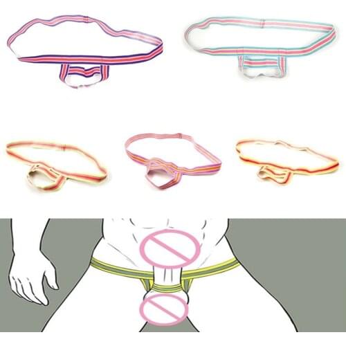 Male Jockstrap Underwear Erotic Sissy Gay G-String Fetish Men Crotchless Penis Chastity Belts Cockring Ring Gay Panties for Sex