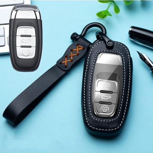 NEW Car Key Case Cover for Car for Audi A4 S4 B7 B8 A6 A5 A7 A8 Q5 S5 S6 Q7 Auto Key Bag Holder Fob Shell Keyring Case
