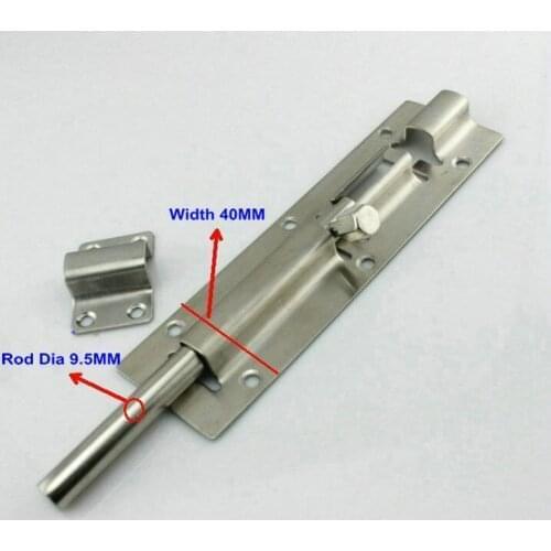 Wholesale Thicken 5PCS/Lot 12Inch=300MM(40MM Width, 9.5MM Rod Dia) 304 Stainless Steel Door Bolt, Flush Bolt, Sliding Door Bolt
