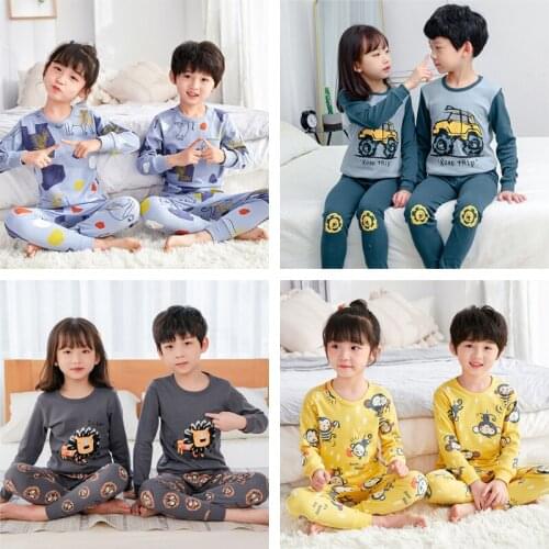 2-14 years old new childrens autumn clothes and trousers boys' Cotton Underwear Set Girls' shirt pajamas home clothes