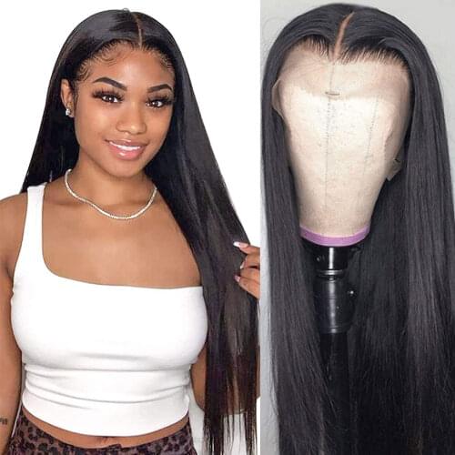 Human Hair Lace Wigs For Black Women Natural Peruvian Straight 4X4 Closure Wig 150 Density Remy 28 30 Inches Deal Cullinan Hair