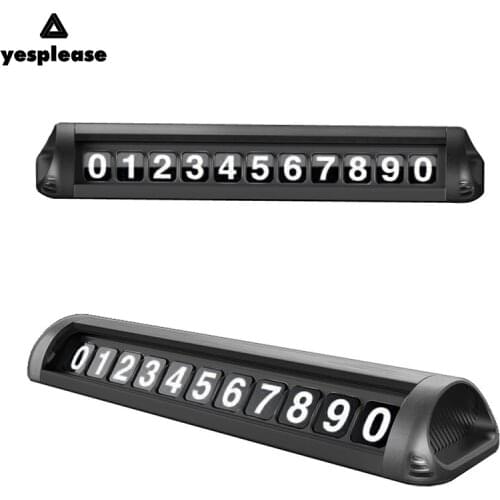 Car Styling Temporary Parking Card Rotatable Car Parking Number Plate Hidden Switch Telephone Number Stop Auto Accessories
