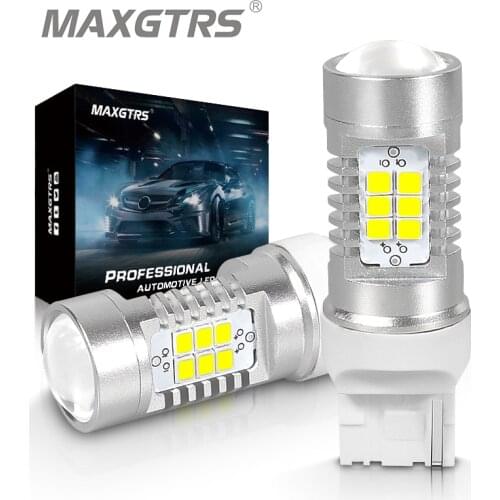 2x MAXGTRS T20 W21W 7440 LED White Amber Yellow High Power Led Back-Up Lamp Reverse Car Front Turn Signal Light Bulbs