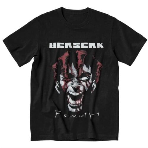 Vintage Harajuku Japanese Manga Gattsu Berserk T-Shirts Men Graphic T Shirts Short Sleeve Swordsman Gatsu Tshirts Cotton Tee Top