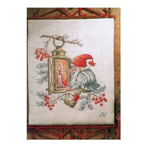 Top Quality Beautiful Lovely Counted Cross Stitch Kit Santa On Cherry Tree Light a Fire Candle Christmas Father