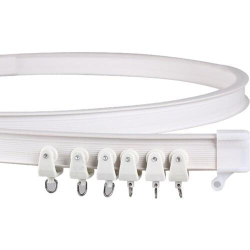 High Quality Straight / bay Window flexible Curved Curtain Tracks Bendable Rod Rail Track Customizable for bay/ balcony Window