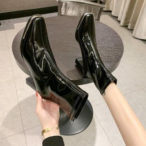 Womens shoes fashion sexy ladies high boots fashion back zipper high heel fashion bright boots womens shoes