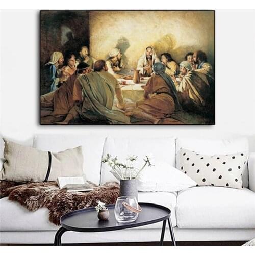 Famous Painting The Last Supper Wall Art Canvas Prints Poster and Decorative Wall Picture for Living Room Home Cuadros Decor